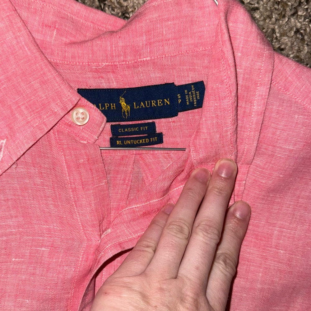 Ralph Lauren Men's Casual Pink Button-Down Shirt - Picture 2 of 3